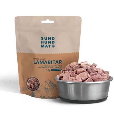 Sund Hundmat Frysetørkede Lamabiter 60 G Sund Hundmat Frysetørkede Lamabiter 60 G
