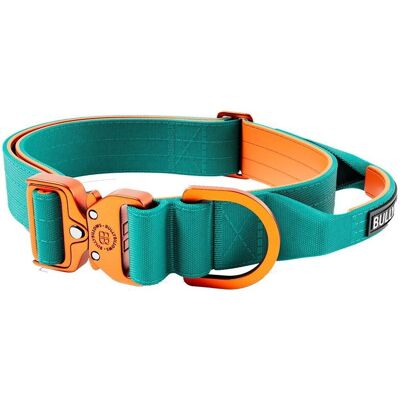 BullyBillows Bullybillow Combat Hundehalsbånd Med Håndtak Turkis & Oransje 4 Cm BullyBillows Bullybillow Combat Hundehalsbånd Med Håndtak Turkis & Oransje 4 Cm