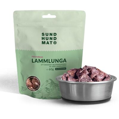 Sund Hundmat Frysetørket Lammelunge 60g Sund Hundmat Frysetørket Lammelunge 60g