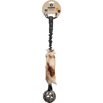 Ozami Hundeleke - 65cm Kunstpels & Ball - Slitesterk for tautrekking og apport Ozami Hundeleke - 65cm Kunstpels & Ball - Slitesterk for tautrekking og apport