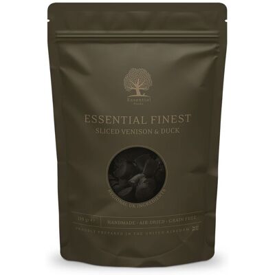 Essential Foods Finest Sliced Venison & Duck Hundegodbiter 110 G Essential Foods Finest Sliced Venison & Duck Hundegodbiter 110 G