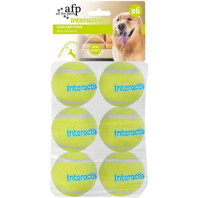 All For Paws Tung Tennisball 6 Pack - Hundeleker All For Paws Tung Tennisball 6 Pack - Hundeleker