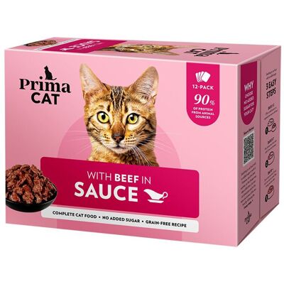 PrimaCat Beef In Gravy 12x85 G PrimaCat Beef In Gravy 12x85 G