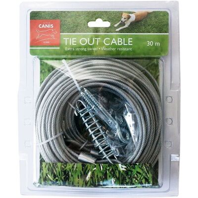 Sure PetCare AC - Tie Out Cabel 30 m - Hund - Halsbånd + Ledning - Hundeleine Sure PetCare AC - Tie Out Cabel 30 m - Hund - Halsbånd + Ledning - Hundeleine