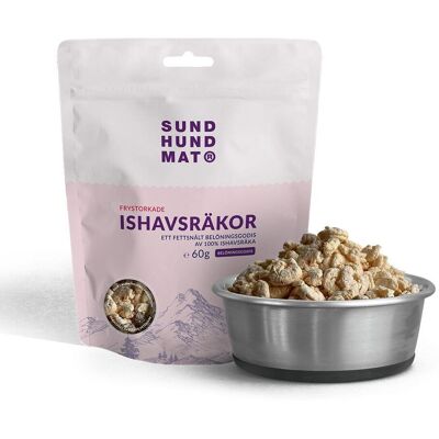 Sund Hundmat Frysetørket Arktiske Reker 60g Sund Hundmat Frysetørket Arktiske Reker 60g