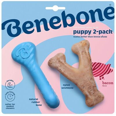 Benebone Gummibein & Wishbone Tyggeleker For Valp 2-Pakning Benebone Gummibein & Wishbone Tyggeleker For Valp 2-Pakning