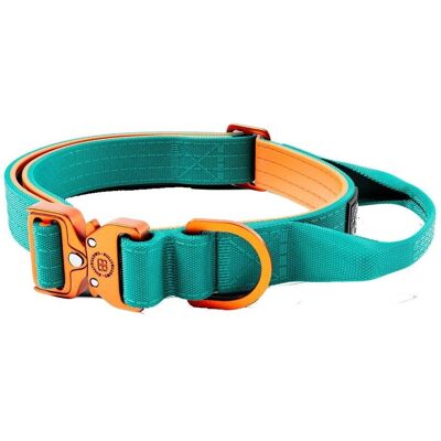 BullyBillows Combat Hundehalsbånd Med Håndtak Turkis & Oransje Xs 2,5 Cm BullyBillows Combat Hundehalsbånd Med Håndtak Turkis & Oransje Xs 2,5 Cm