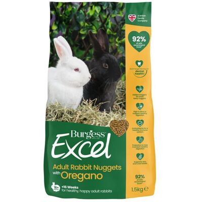 Burgess Excel Rabbit Adult Oregano Kaninfôr 1,5 Kg Burgess Excel Rabbit Adult Oregano Kaninfôr 1,5 Kg