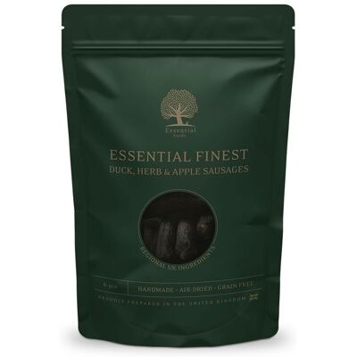 Essential Foods Finest Duck, Herb & Apple Sausages Hundegodbiter 110 G Essential Foods Finest Duck, Herb & Apple Sausages Hundegodbiter 110 G