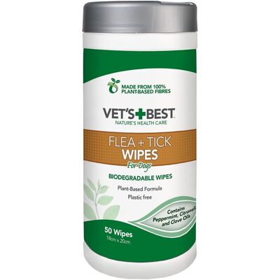 Vet's Best Natural Flea & Tick Våtservietter 50-Pakning Vet's Best Natural Flea & Tick Våtservietter 50-Pakning