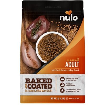Nulo Baked & Coated Dog Adult Fresh Chicken, Turkey & Duck Tørrfôr Til Hund Nulo Baked & Coated Dog Adult Fresh Chicken, Turkey & Duck Tørrfôr Til Hund