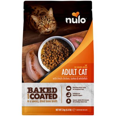 Nulo Baked & Coated Cat Adult Fresh Chicken, Turkey & Whitefish Tørrfôr Til Katt Nulo Baked & Coated Cat Adult Fresh Chicken, Turkey & Whitefish Tørrfôr Til Katt