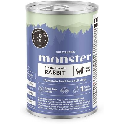 Monster Pet Food Monster Dog Adult Single Protein Rabbit 400 G Monster Pet Food Monster Dog Adult Single Protein Rabbit 400 G