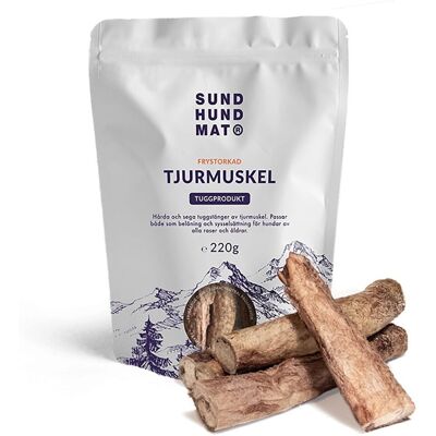 Sund Hundmat Frysetørket Oksemuskel 220 G Sund Hundmat Frysetørket Oksemuskel 220 G