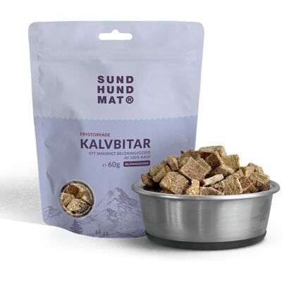 Sund Hundmat Frysetørket Kalvebiter 60 G Sund Hundmat Frysetørket Kalvebiter 60 G