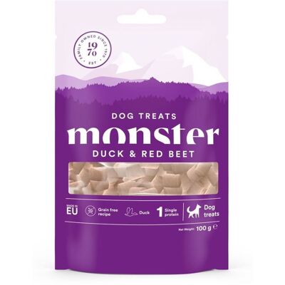 Monster Hunde godbiter Bakt andeflak & Rødbete - Hundegodteri Monster Hunde godbiter Bakt andeflak & Rødbete - Hundegodteri