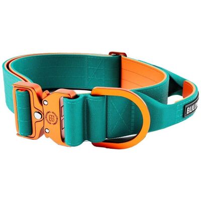 BullyBillows Bullybillow Combat Hundehalsbånd Med Håndtak Turkis & Oransje 5 Cm BullyBillows Bullybillow Combat Hundehalsbånd Med Håndtak Turkis & Oransje 5 Cm