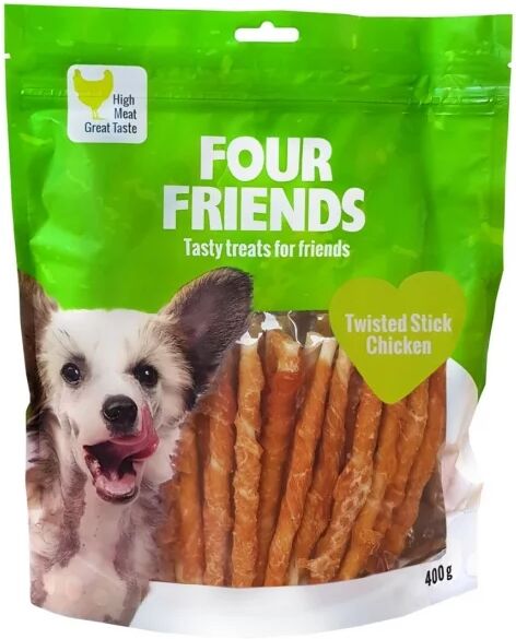 FourFriends Dog Twisted Stick Chicken 12,5 cm (40 pack)