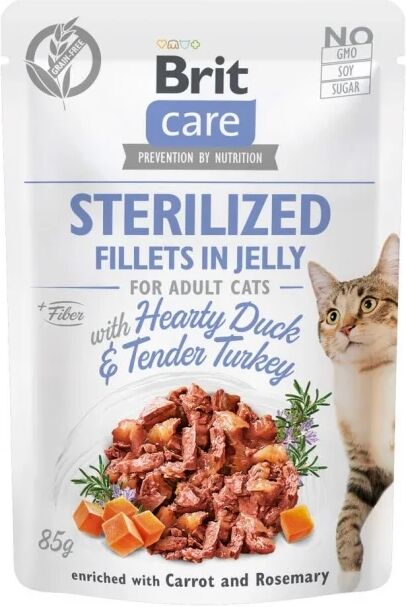 Brit Care Cat SterilizedJelly and & kalkun fil&eacute; i gel&eacute; 85 g