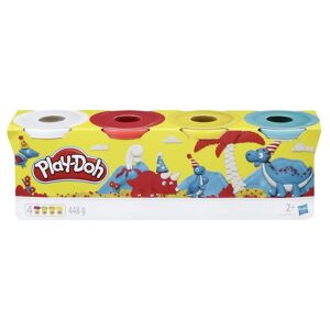 Play-Doh Plastelina 4-Pack - Hvit, Rød, Gul Og Lyseblå