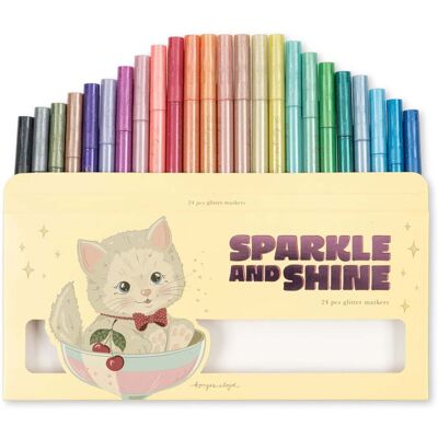 Konges Sløjd glittertusjer 24 stk, Cat Konges Sløjd glittertusjer 24 stk, Cat