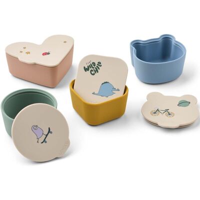 Liewood Toto 4-pack snackbokser, Tamtam/Sandy Liewood Toto 4-pack snackbokser, Tamtam/Sandy