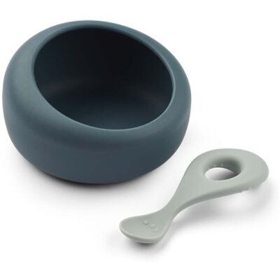 Liewood Sparia bolle og skje, Whale blue/Dove blue Liewood Sparia bolle og skje, Whale blue/Dove blue