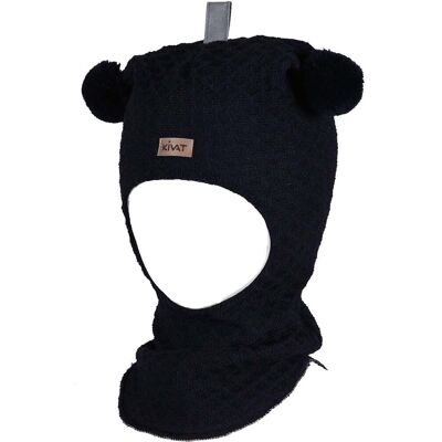 Kivat balaclava vinterlue med dusker, Marine (0-1 år) 0-1 år Kivat balaclava vinterlue med dusker, Marine (0-1 år) 0-1 år