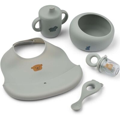 Liewood Mileah spisesett til baby, Dove blue Liewood Mileah spisesett til baby, Dove blue