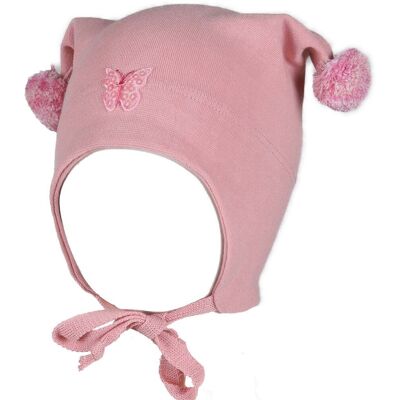 Kivat vårlue til barn med sommerfugl, Vintage Pink (0-1 år) 0-1 år Kivat vårlue til barn med sommerfugl, Vintage Pink (0-1 år) 0-1 år