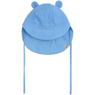 HUTTEliHUT solhatt med bjørneører, Della Robbia Blue (2-4 år) 2-4 år HUTTEliHUT solhatt med bjørneører, Della Robbia Blue (2-4 år) 2-4 år