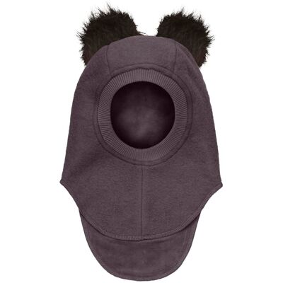 HUTTEliHUT Balaclava lue tovet ull og dusker, Raisin (0-1 år) 0-1 år HUTTEliHUT Balaclava lue tovet ull og dusker, Raisin (0-1 år) 0-1 år