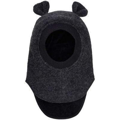 HUTTEliHUT Balaclava Bjørneører tovet ull, Dark Grey (1-2 år) 1-2 år HUTTEliHUT Balaclava Bjørneører tovet ull, Dark Grey (1-2 år) 1-2 år