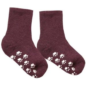 Joha antiskli sokker til barn i ull, aubergine melange Joha antiskli sokker til barn i ull, aubergine melange