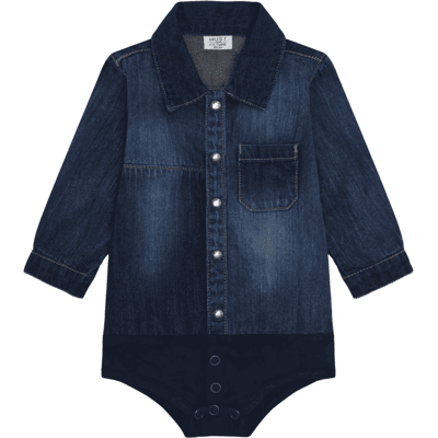 Hust&Claire Hust and Claire Bertil skjortebody i denim, Blue Denim (86) 86 Hust&Claire Hust and Claire Bertil skjortebody i denim, Blue Denim (86) 86