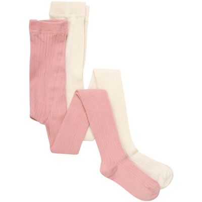 Minymo Rib 2-pack strømpebukse til barn, Ash Rose (80/86) 80/86 Minymo Rib 2-pack strømpebukse til barn, Ash Rose (80/86) 80/86