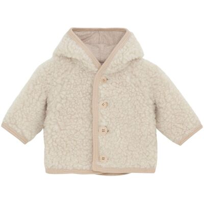 HUTTEliHUT Pixie Teddy jakke i ull, Cement (98) 98 HUTTEliHUT Pixie Teddy jakke i ull, Cement (98) 98