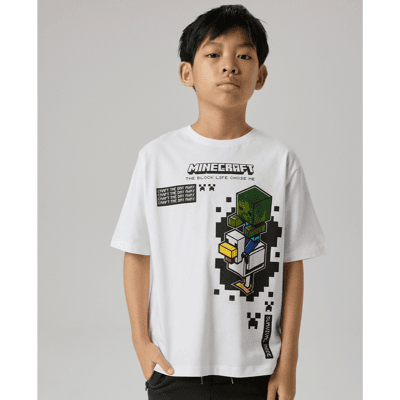 Name It Nkmjun Minecraft t-skjorte til barn, Bright White (134/140) 134/140 Name It Nkmjun Minecraft t-skjorte til barn, Bright White (134/140) 134/140