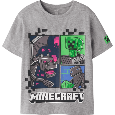 Name It Nkmmykin Minecraft t-skjorte, Grey Melange (134/140) 134/140 Name It Nkmmykin Minecraft t-skjorte, Grey Melange (134/140) 134/140