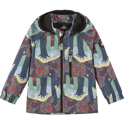 Reima Vantti Moomin softshelljakke til småbarn, Black (116) 116 Reima Vantti Moomin softshelljakke til småbarn, Black (116) 116