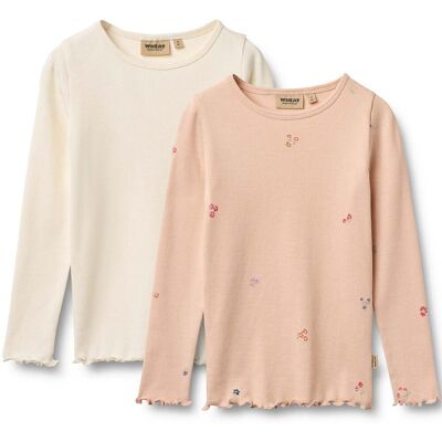 Wheat Ida 2-pack ribb genser til barn, Rose Flowers (128) 128 Wheat Ida 2-pack ribb genser til barn, Rose Flowers (128) 128