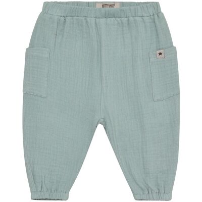 HUTTEliHUT bukse til baby i muslin, Gray Mist (80) 80 HUTTEliHUT bukse til baby i muslin, Gray Mist (80) 80