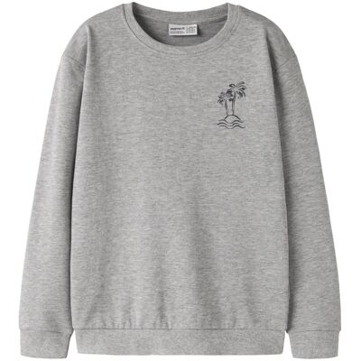 Name It Nkmvasse sweatshirt til barn, Grey Melange (116) 116 Name It Nkmvasse sweatshirt til barn, Grey Melange (116) 116