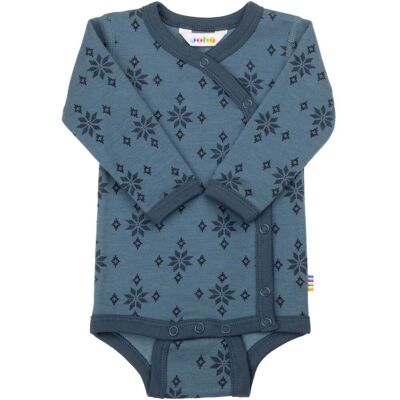 Joha Ice Crystal omslagsbody i ull/bomull, Blue (80) 80 Joha Ice Crystal omslagsbody i ull/bomull, Blue (80) 80