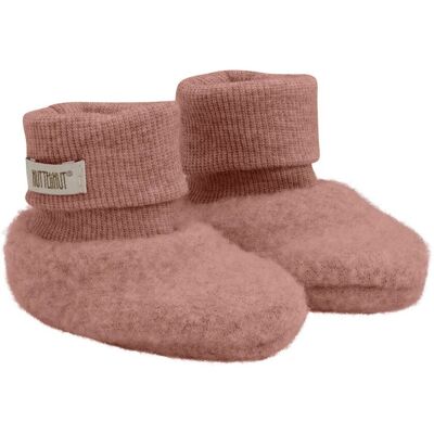 HUTTEliHUT Ullfleece booties 2-lags, Burlwood (74/80) 74/80 HUTTEliHUT Ullfleece booties 2-lags, Burlwood (74/80) 74/80