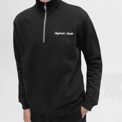 Jack and Jones Junior Jornorrebro half-zip genser, Black (164) 164 Jack and Jones Junior Jornorrebro half-zip genser, Black (164) 164