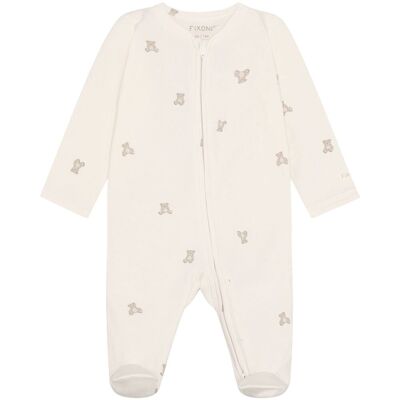 Fixoni heldress/pyjamas m/føtter til baby, Pure Cashmere (92) 92 Fixoni heldress/pyjamas m/føtter til baby, Pure Cashmere (92) 92