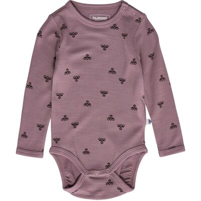 Hummel Hmlmini body i ull/viskose, Twilight Mauve (80) 80 Hummel Hmlmini body i ull/viskose, Twilight Mauve (80) 80