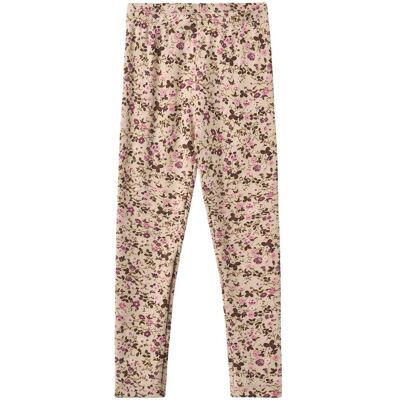 Wheat Jules leggings til barn, Soft Sand Flower Wine (110) 110 Wheat Jules leggings til barn, Soft Sand Flower Wine (110) 110
