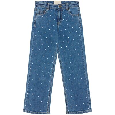 Creamie Rhinestones jeans til barn, Blue Denim (146) 146 Creamie Rhinestones jeans til barn, Blue Denim (146) 146